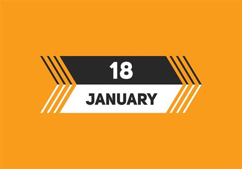 january 18 calendar reminder. 18th january daily calendar icon template. Calendar 18th january ...