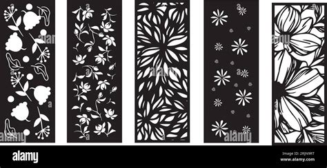 Set Of Laser Cut Panel With Floral Patternborders Fence Screen Cut