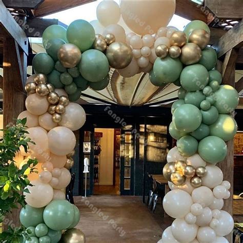 Diy Pcs Balloons Arch Kit Dusty Green Garland Doubled Cream Etsy