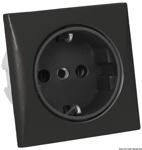 Ac Socket V Schuko Type Black