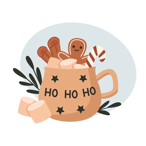 Cup Of Hot Cocoa With Cookie 34971510 Vector Art At Vecteezy