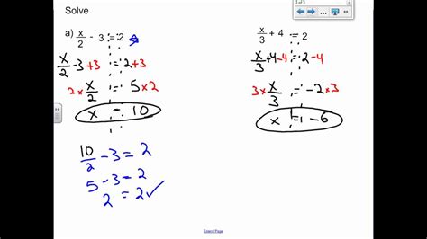 Solving Linear Equations In The Form X A B C Youtube