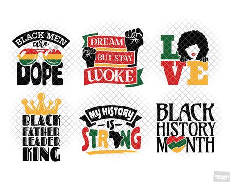 Black History SVG Bundle With PNG EPS DXF OhMyCuttables