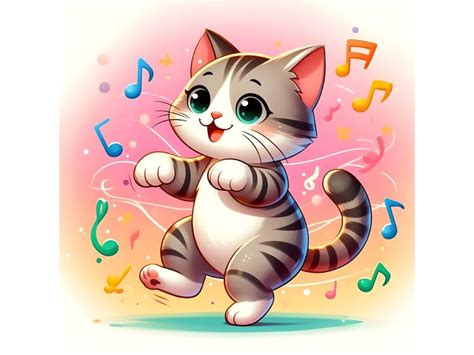 cat dancing with music By dianaxstoyanova | TheHungryJPEG