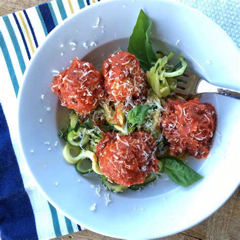 Turkey Carrot Meatballs With Zucchini Noodles