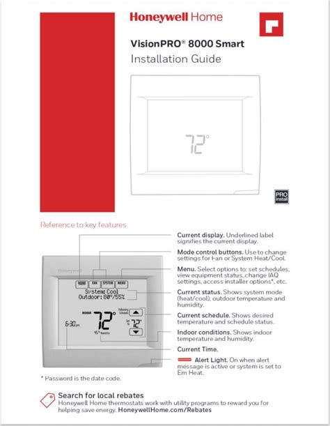 Honeywell Visionpro 8000 Smart Thermostat Manual | Smart thermostats ...