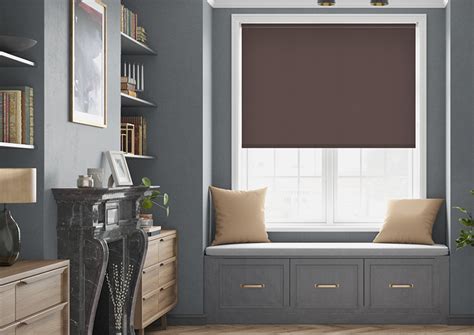 Origin Blackout Coffee Motorised Roller Blind 247Blinds