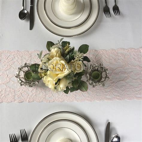 Light Pink Lace Table Runner Wedding Table Runner 9 Wide - Etsy