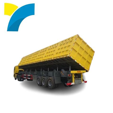 40 60 Cubic Meter Side Dumper Trailer 3 Axles Side End Tipper Dump