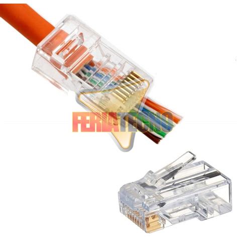 Conector Rj45 Cat5e Pass Thru 10 Uni