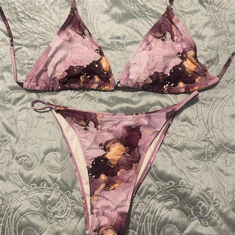 SHEIN 3 Piece Bikini And Cover Up Set Never Worn Depop