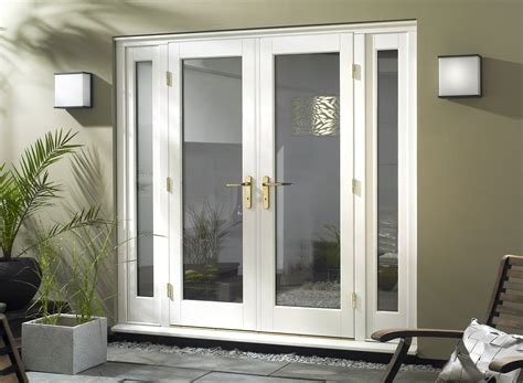 Vufold Master 8ft White French Doors With Sidelites French Doors Patio French Doors Exterior