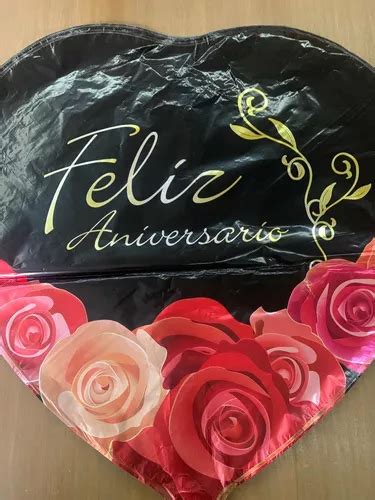 Pack X Globos Metaliz Feliz Aniversario C Flores Pulg Mercadolibre