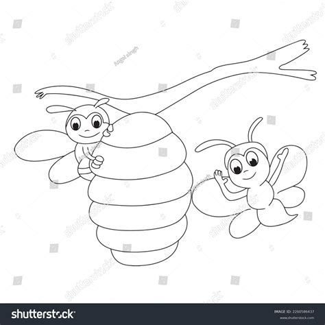 Cute Cartoon Bee Hive Coloring Page Stock Vector (Royalty Free ...