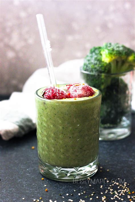 Broccoli Detox Smoothie Berry Maple