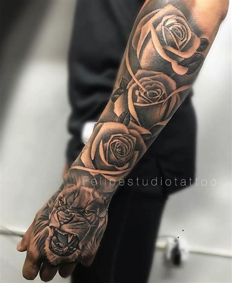 Tiger Roses Men Forearm Tattoo Tattoosformen Rose Tattoo Sleeve Forearm Tattoo Men Tattoos