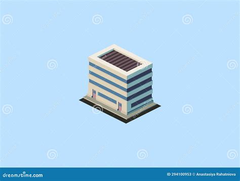 Isometric Multi Storey Building Vector Illustration Stock Vector