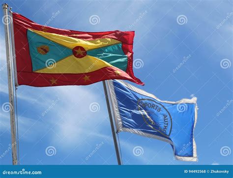 The National Flag of Grenada and Grenada Airports Authority Flag at ...