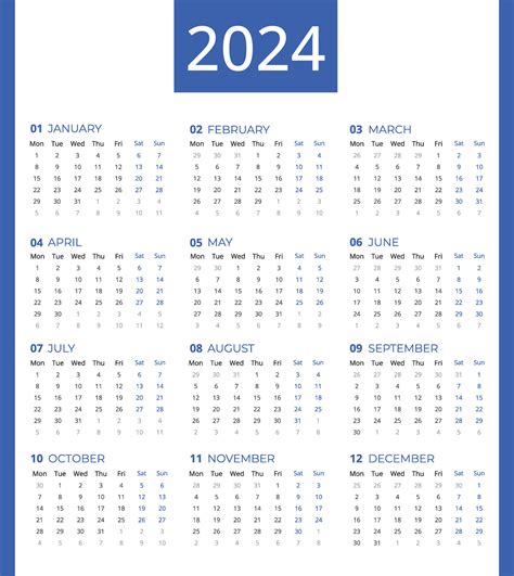 Calendar For 2024 Calendar 2024 Week Starting Monday Simple And