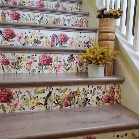 Peel And Stick Wallpaper Stair Riser Decal Removable Stickers Etsy