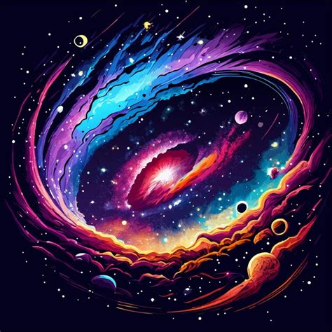 Premium Vector | Hand drawn galaxy background or comics book cover ...