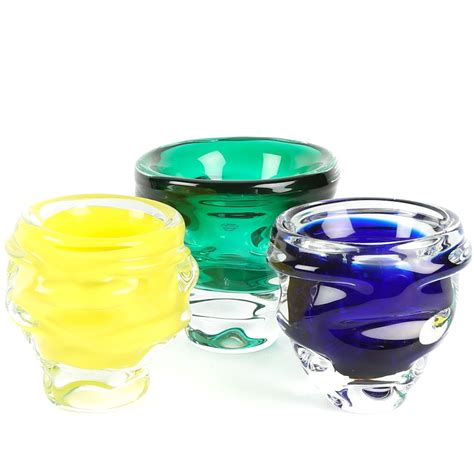 Handmade Czech Republic Art Glass Bowls Ebth