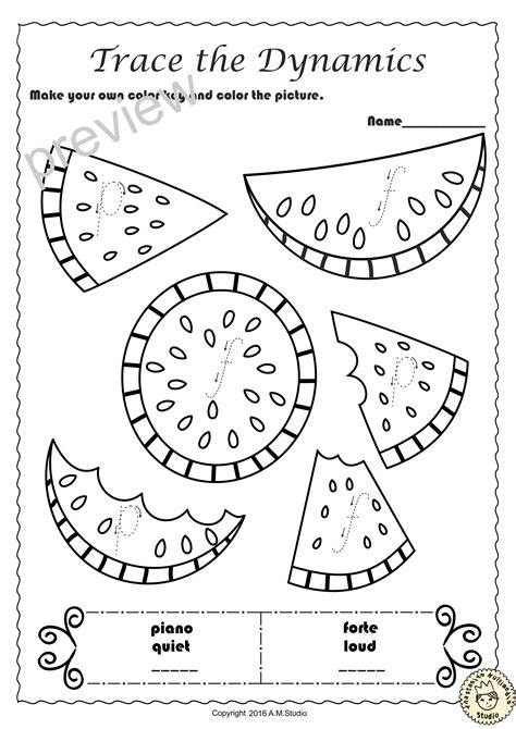 Summer Trace And Color Music Worksheets