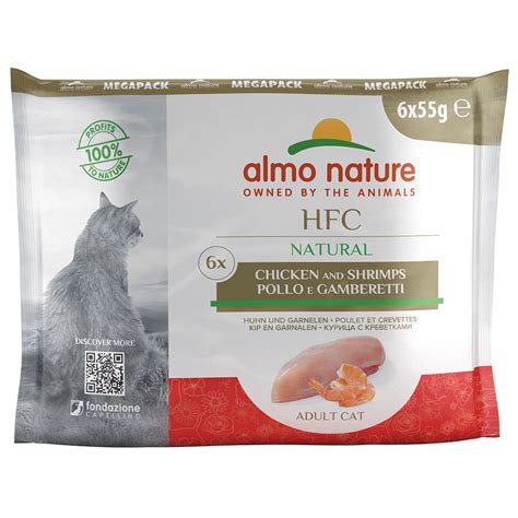 48x55g Natural poulet crevettes Almo Nature Classic Pâtée pour chat