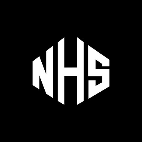 NHS letter logo design with polygon shape. NHS polygon and cube shape ...