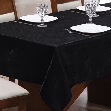 Toalha Para Mesa De 12 Lugares Tecido Jacquard Preto Shopee Brasil