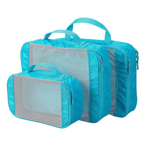 Mainstays 3 Piece Travel Organizer Packing Cube Set Blue BrickSeek