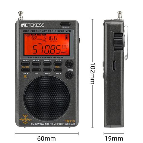 Retekess TR110 Portable SSB Shortwave Radio FM MW SW LSB AIR CB VHF UHF