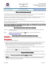 City Of Cleveland Ohio Taxicab License Application Fill Out Sign