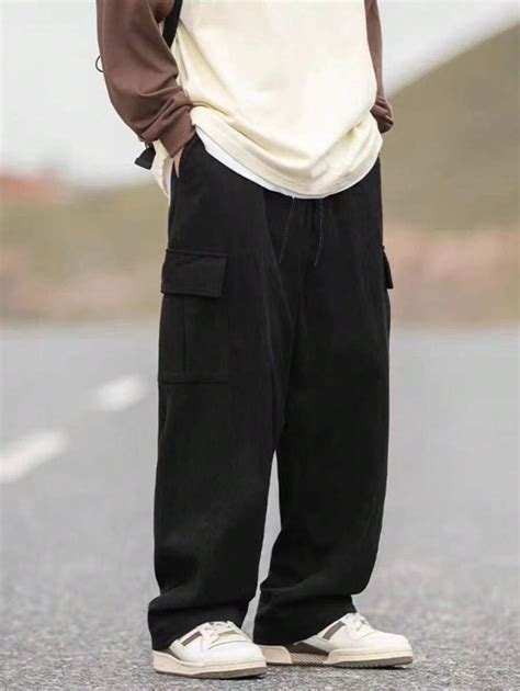 Men Flap Pocket Side Drawstring Waist Cargo Pants Shein Usa