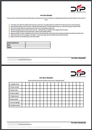 Nfpa Fire Door Inspection Checklist