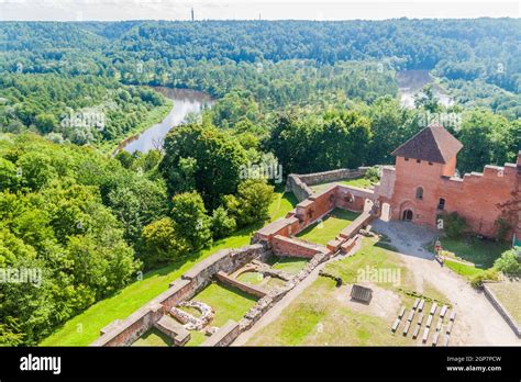 Aerial View Of Turaida Castle Latvia Stock Photo Alamy