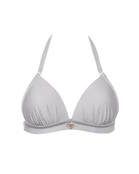 Silver Push Up Triangle Bikini Top L Vivien Vance