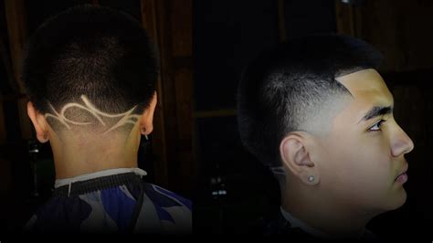 High Taper Buzz Cut Tutorial With Freestyle Design Youtube