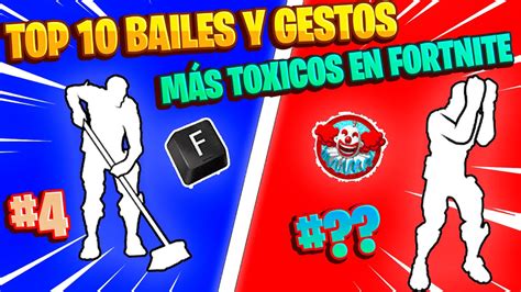 Cuales Son Los BAILES Y GESTOS Mas TOXICOS En FORTNITE Top 10 Bailes Y