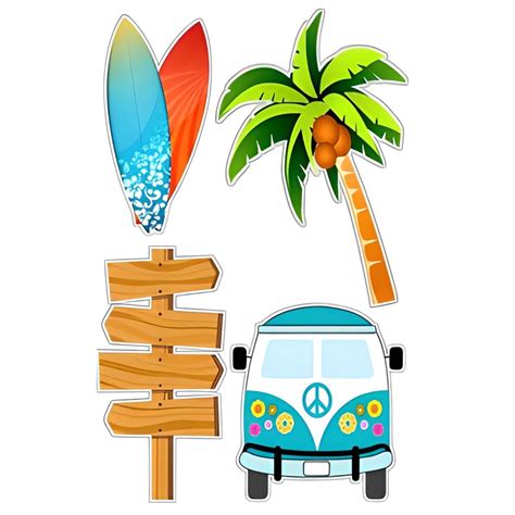 Topo De Bolo Topper Praia E Surf Cortado Colado Personalizado Shopee