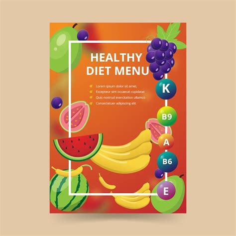 Free Vector Food Poster For Healthy Diet Menu