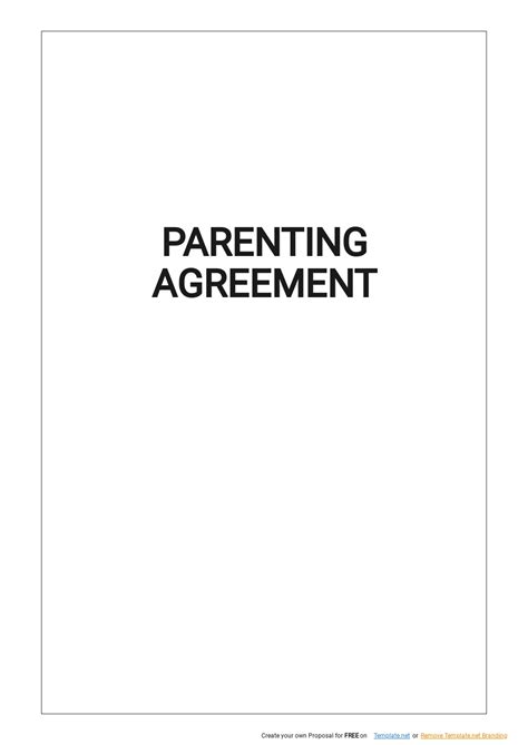 Parental Contract Agreement Template Prntbl Concejomunicipaldechinu