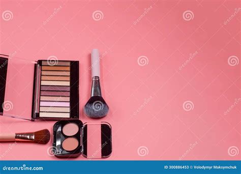 Beauty Background With Facial Cosmetic Products With Empty Copy Space Makeup Skin Care Concept