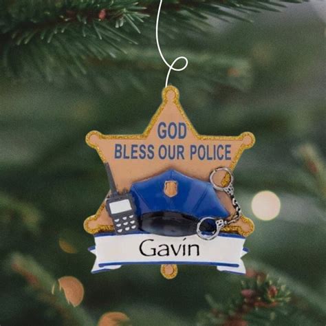 Policeman Ornament God Bless Our Police Officers Police Ornament Police