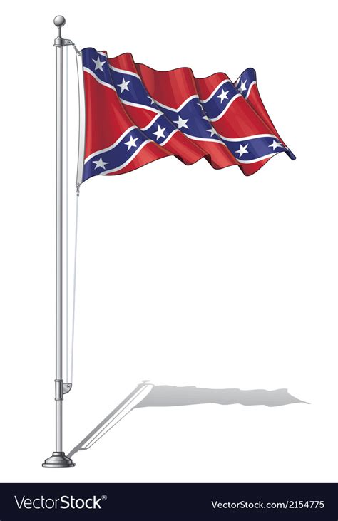 Flag Pole Confederate Rebel Royalty Free Vector Image