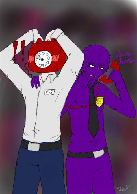 Fnaf Phone Guy X Purple Guy By Grey Devil On Deviantart