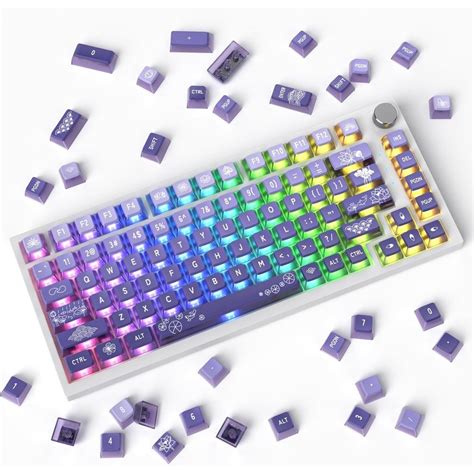 Lotus Purple Pudding Keycaps Asa Profile Pbt Four Sided Light