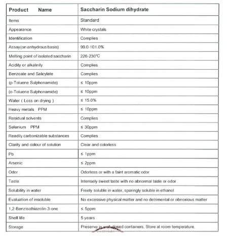 Sodium Saccharin Pounds A Sugar Substitute Artificial Sweetener