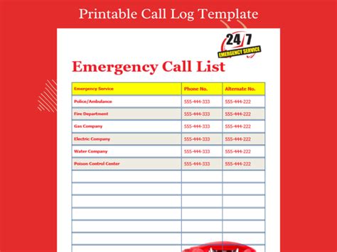 Free Emergency Contact List Template Word By Printabletemplates On Dribbble