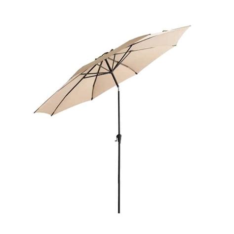 Flame Shade Ft Aluminum Market Push Button Tilt Patio Umbrella With